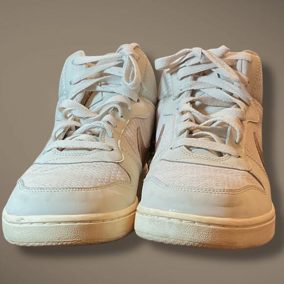 Wmn's 10 NIKE COURT BOROUGH Mid Premium Light Bone Ivory Sneakers 844907-003 EUC - Picture 8 of 12